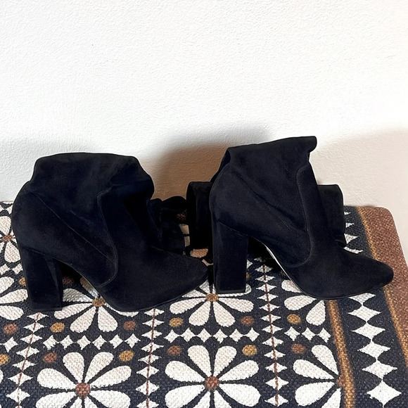 Tamara Mellon Over the Knee Thigh High Suede Black Boots size 37 1/2 or 7.5 US - Picture 4 of 16